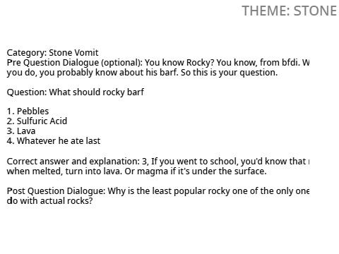 Made more questions.