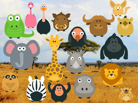 Let's stack em up African aniamls