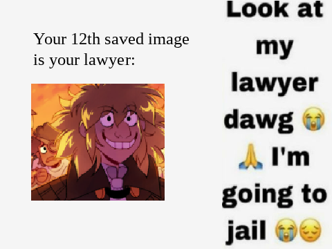 Your 12th Saved Image is Your Lawyer remix