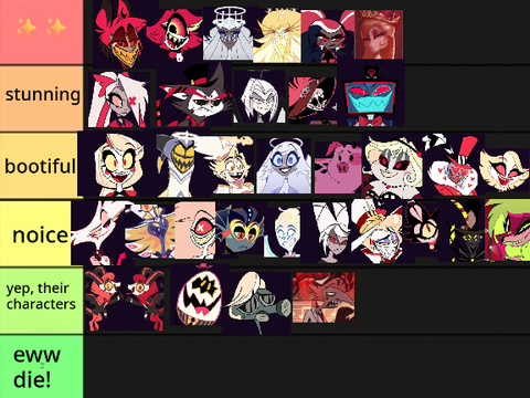 hazbin hotel tier list
