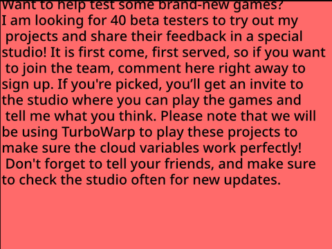 Sign up for beta testing.