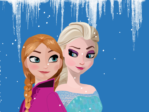 Anna and Elsa ❄ Vector speed draw