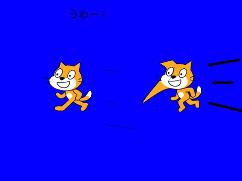 突出猫から逃げるゲーム!