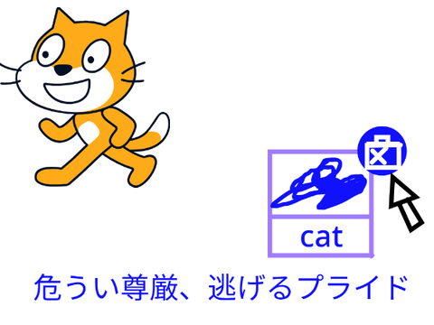 scratcherから逃げるcat