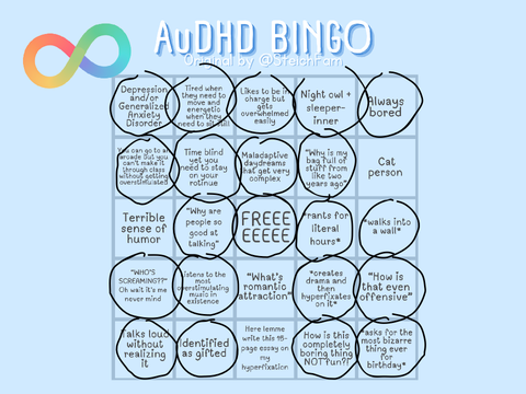AuDHD Bingo