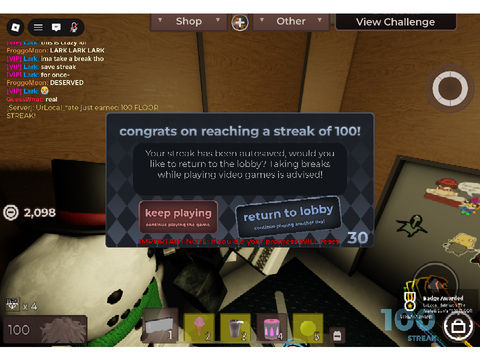 100 floor streak :0