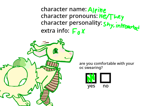 i would like my oc in A Scratch Dating Sim