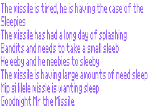 The missile is tired
