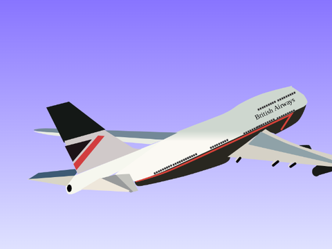   British airways 747 in Landor livery