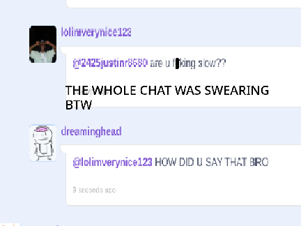 somone saying a curse word SOMEHOW
