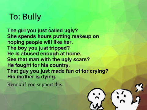 No to bully, you're not alone. remix this!