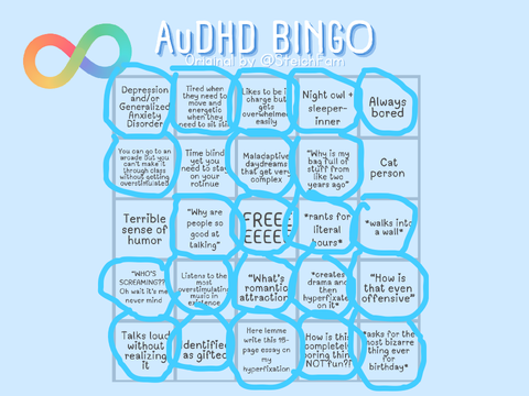AuDHD Bingo 