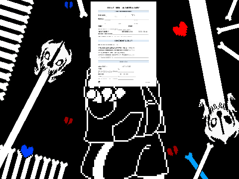 sans boss fight but his face is a job application