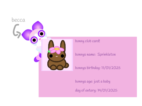 Bunny Club Card!