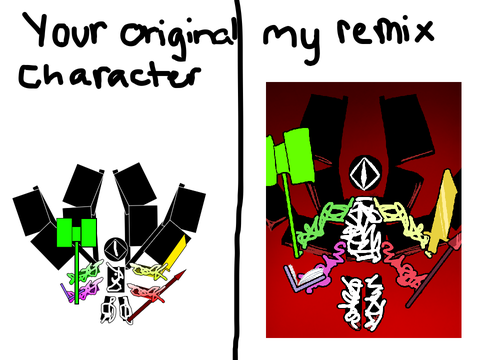 So I will be drawing your OCs in my style remix remix-4
