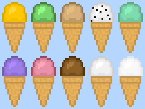 Pixel Ice Cream Art