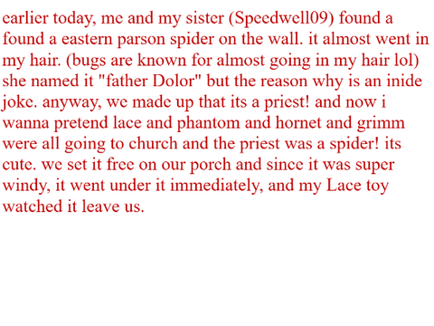 we found a priest-spider!!!