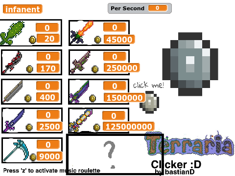 Terraria clicker (FIXED!) hacked! (no glitches)