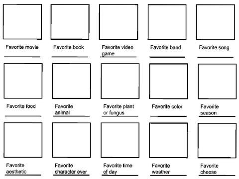 Favorite things template