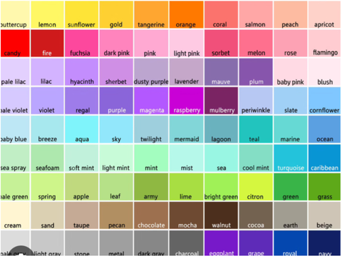 The Color Challenge but I added real names and genders