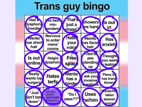 trans masc bingo (ummm...)