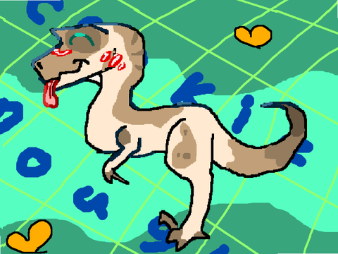 silly raptor i made (adoptable :3)