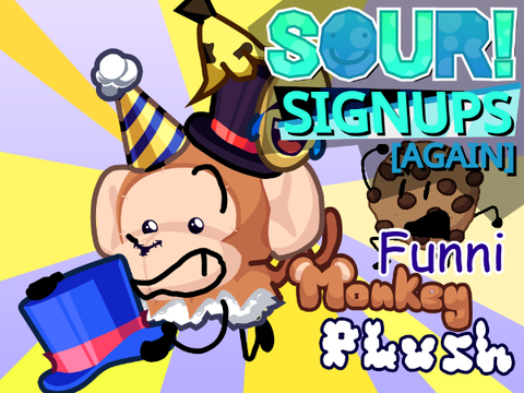 Funni MonkeyPlush Head for SOUR SIGNUPS AGAIN 