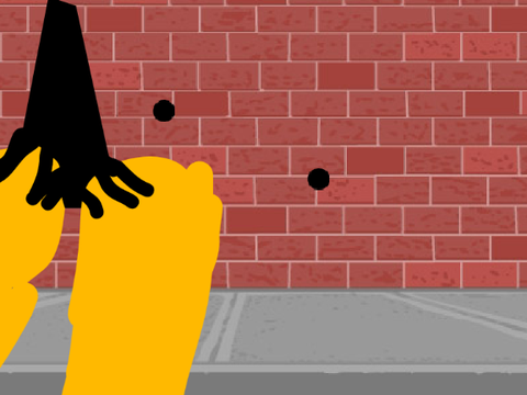 Lion shootin` on a wall
