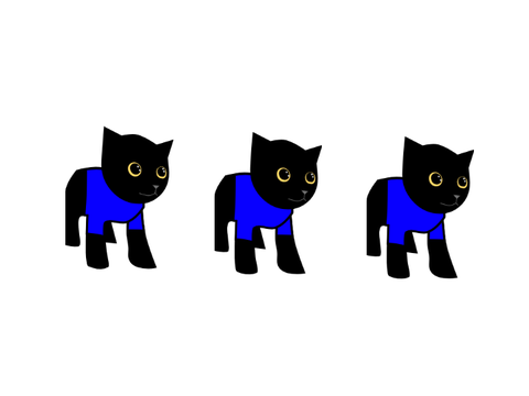 5 black cats with an electric shock