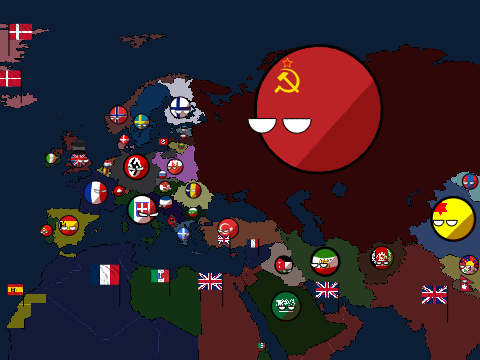 WW2 Map (1939) with countryballs