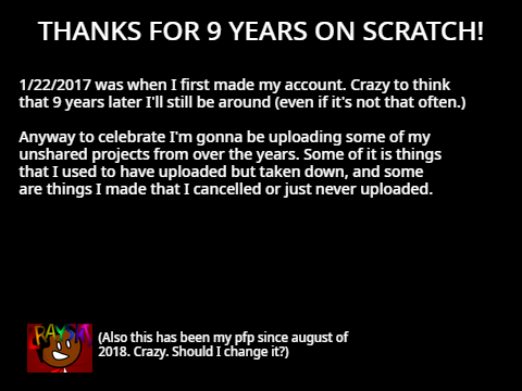 9 YEARS ON SCRATCH!