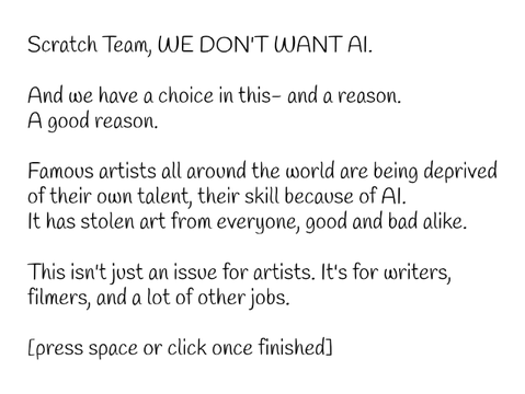 Scratch, we don't want AI!  remix remix