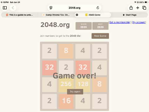 Camp Xtreme 12a: 2048 gamey thingyy