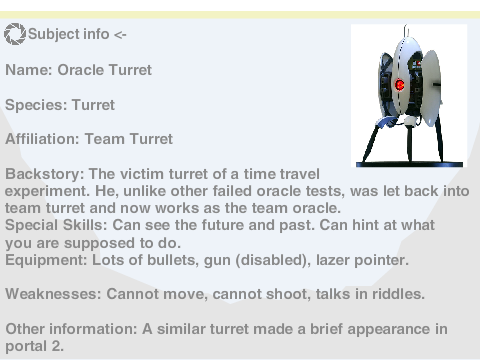 Portal Wars- Oracle turret files