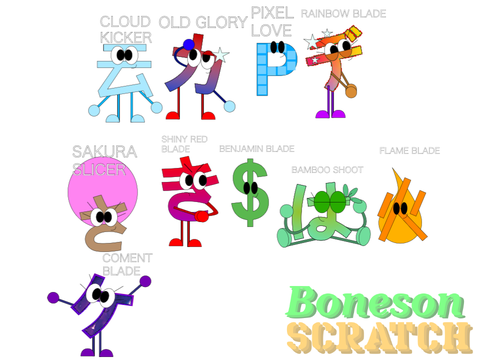 Fruit Ninja Blades as Alphacharacters (8) remix