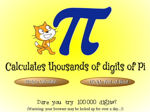 Pi Calc, 1000s of digits