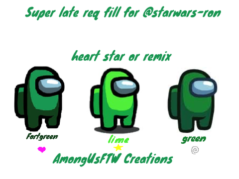 Heart Star or Remix? Among Us Green