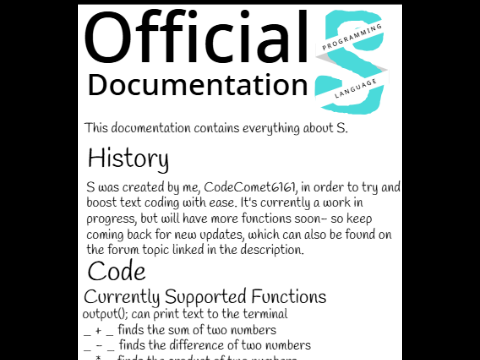 Official S Documentation