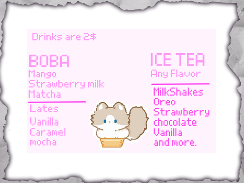 Fluffy Café Menu.