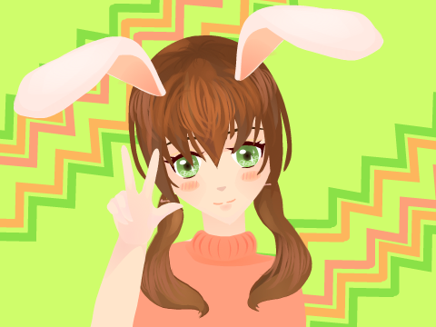 Anime Girl With Bunny Ears