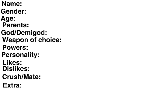 Percy Jackson RP Sign Up Sheet remix