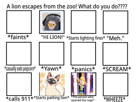 A lion escapes from the zoo! What do you do???? remix remix