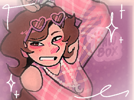digital illustration of the woman with heart-shaped glasses: recreation of the recreation: part iv
