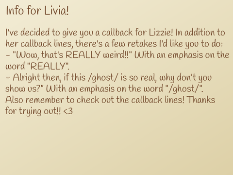 Callback voice lines 