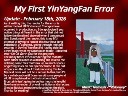 My First YinYangFan Error - Updates (and a new error!)
