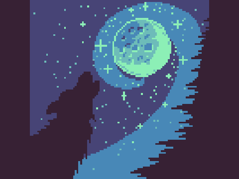 Howling Moon- Weekly Pixel Art Challenge