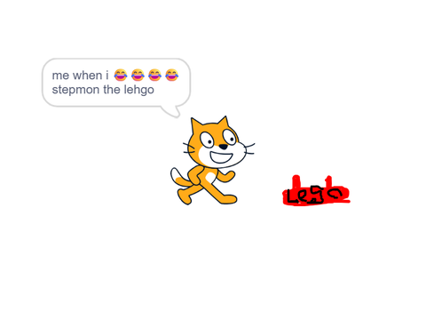 cat steps on lego and cries