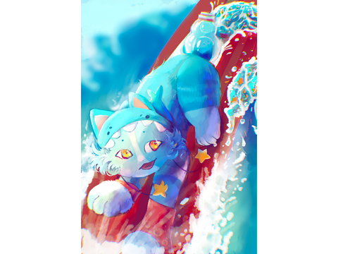 surfing in the big blue ocean - comm