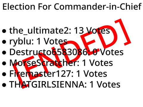 Election For Commander-In-Chief. [ENDED]