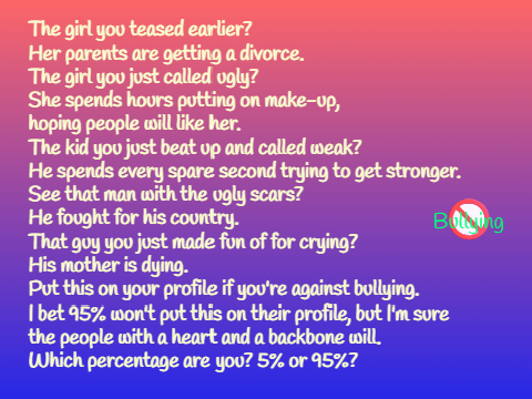 STOP BULLYING!!!!!! 